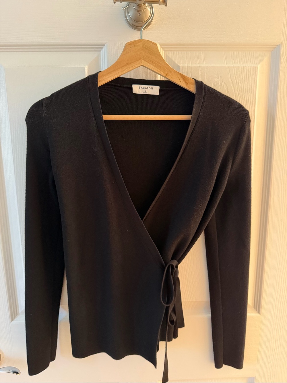 Aritzia Black Wrap Tie-Front Cardigan